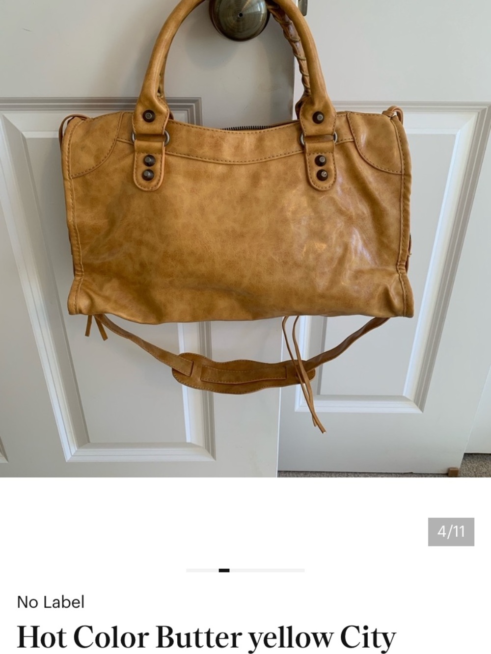 Butter Yellow Women’s City Tote handbag - Picture 5 of 8